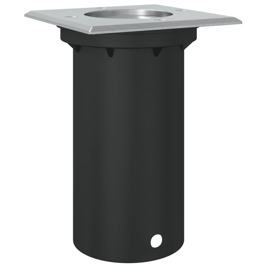 Vonkajšie Zemné Svetlo Štvorec Čierne 10,5X10,5 Cm Liaty Hliník