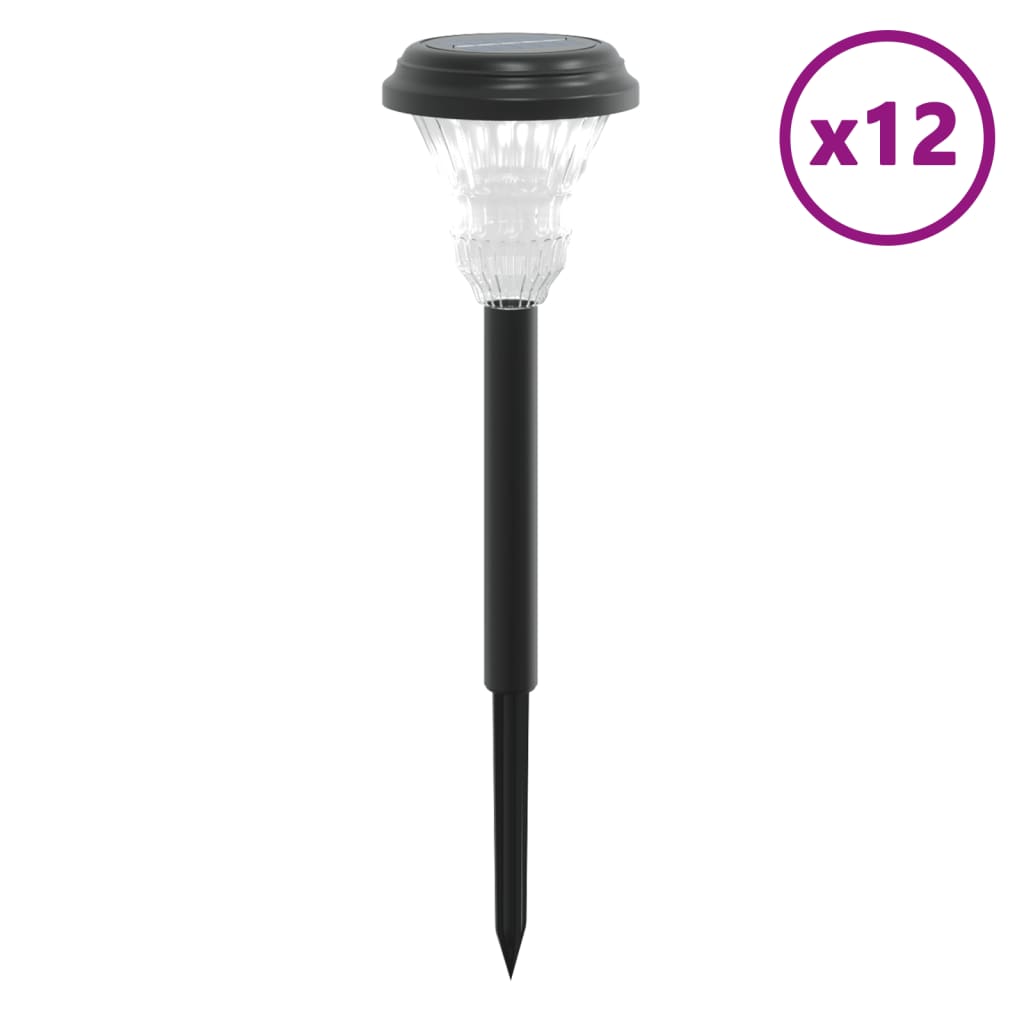 Solárne Osvetlenie Chodníka So Zemnými Hrotmi 12 Ks Biele