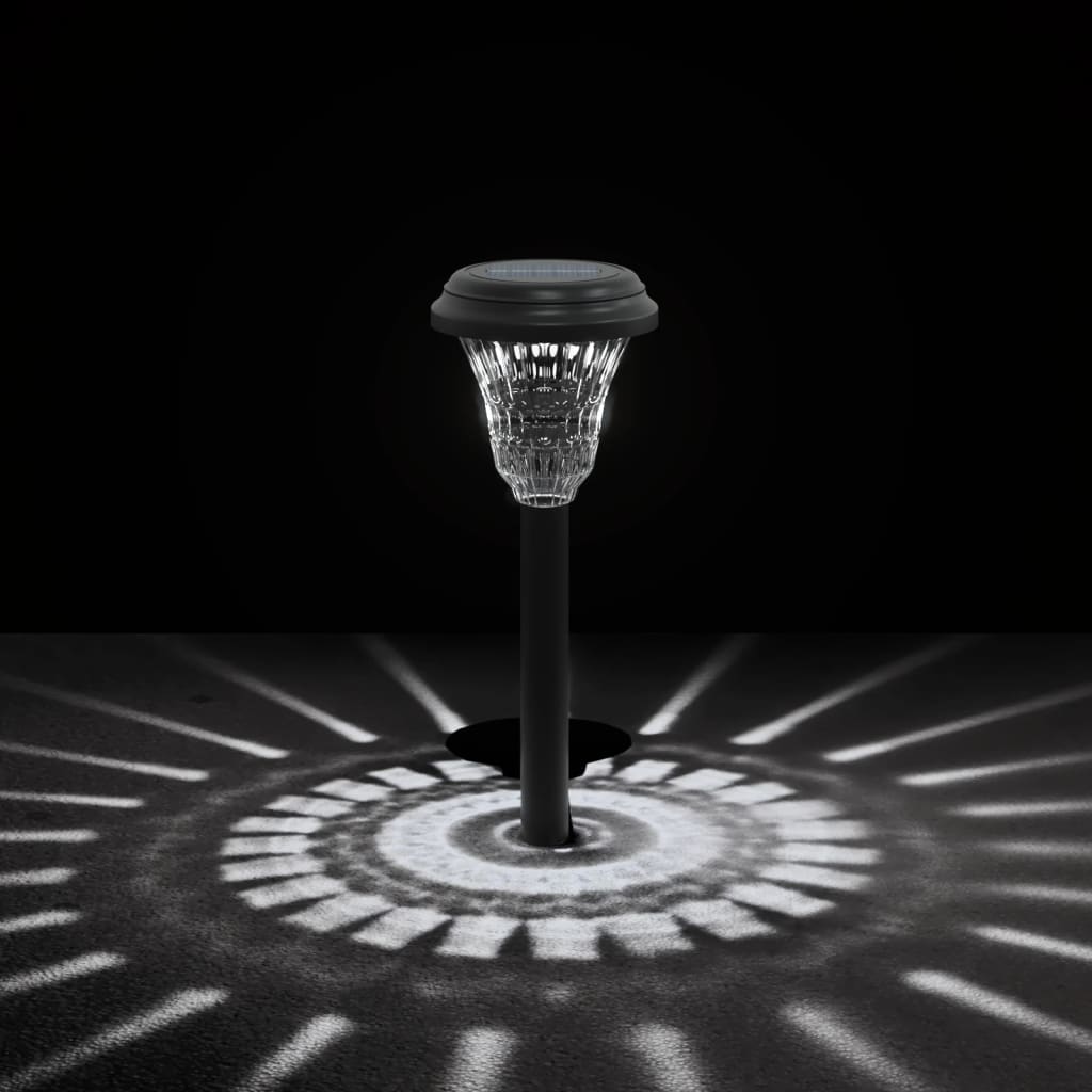 Solárne Osvetlenie Chodníka So Zemnými Hrotmi 12 Ks Biele