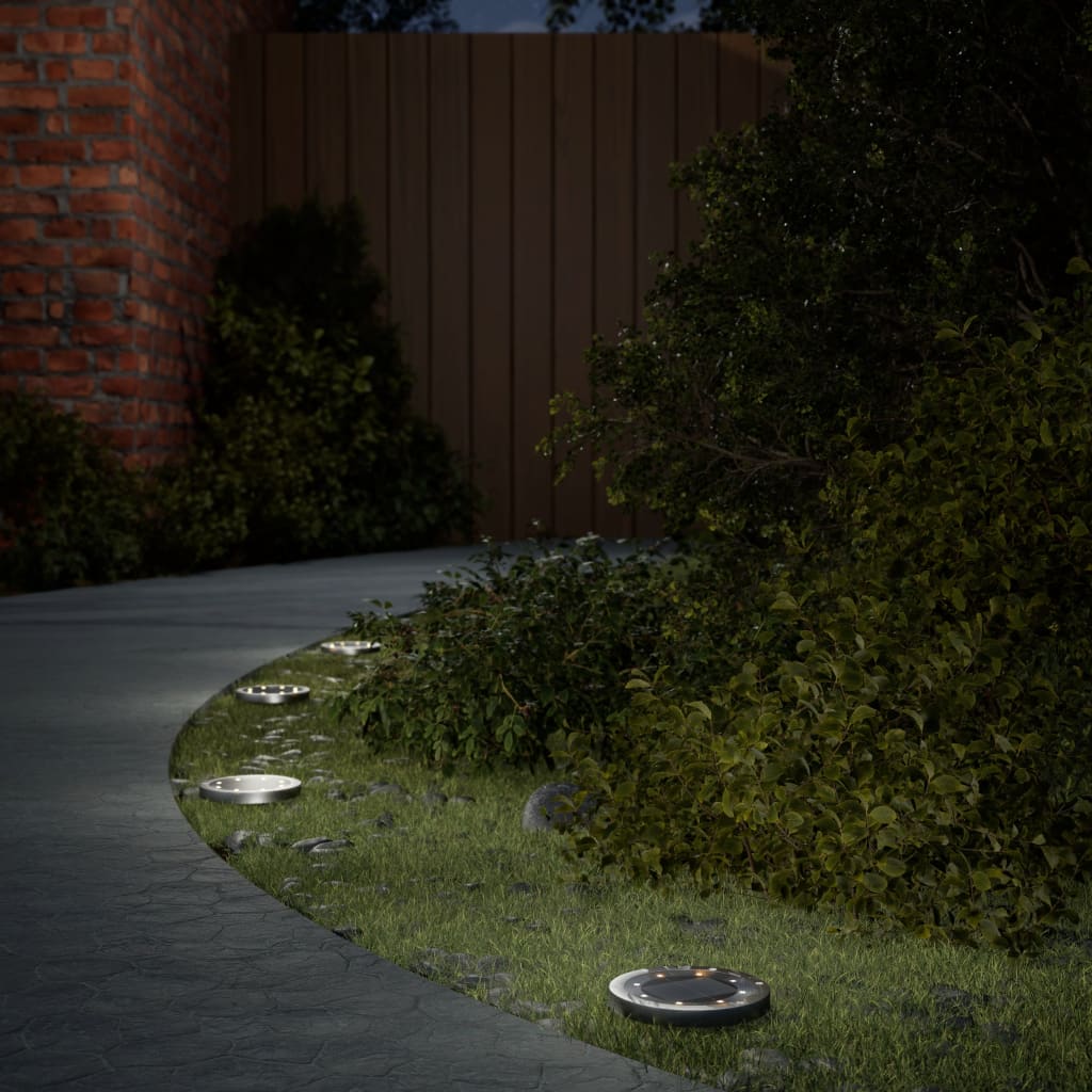 Solárne Zemné Svietidlá S Hrotmi Vonkajšie 12 Ks Teplé Biele