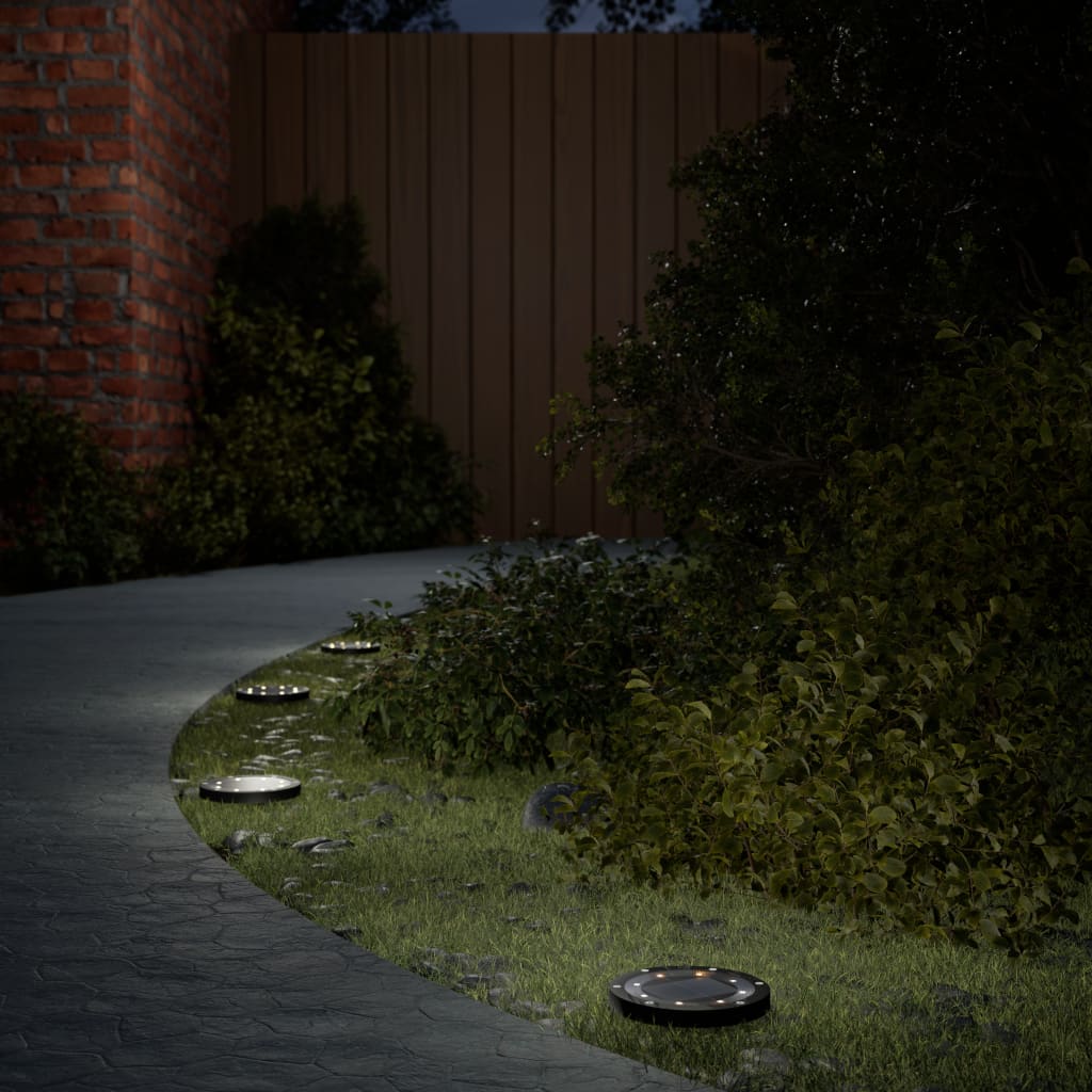 Solárne Zemné Svietidlá S Hrotmi Vonkajšie 12 Ks Teplé Biele