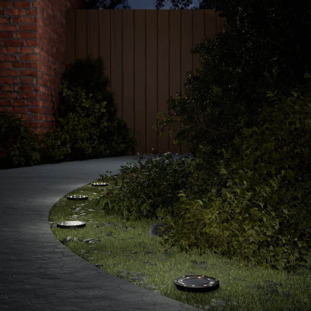 Solárne Zemné Svietidlá S Hrotmi Vonkajšie 12 Ks Teplé Biele