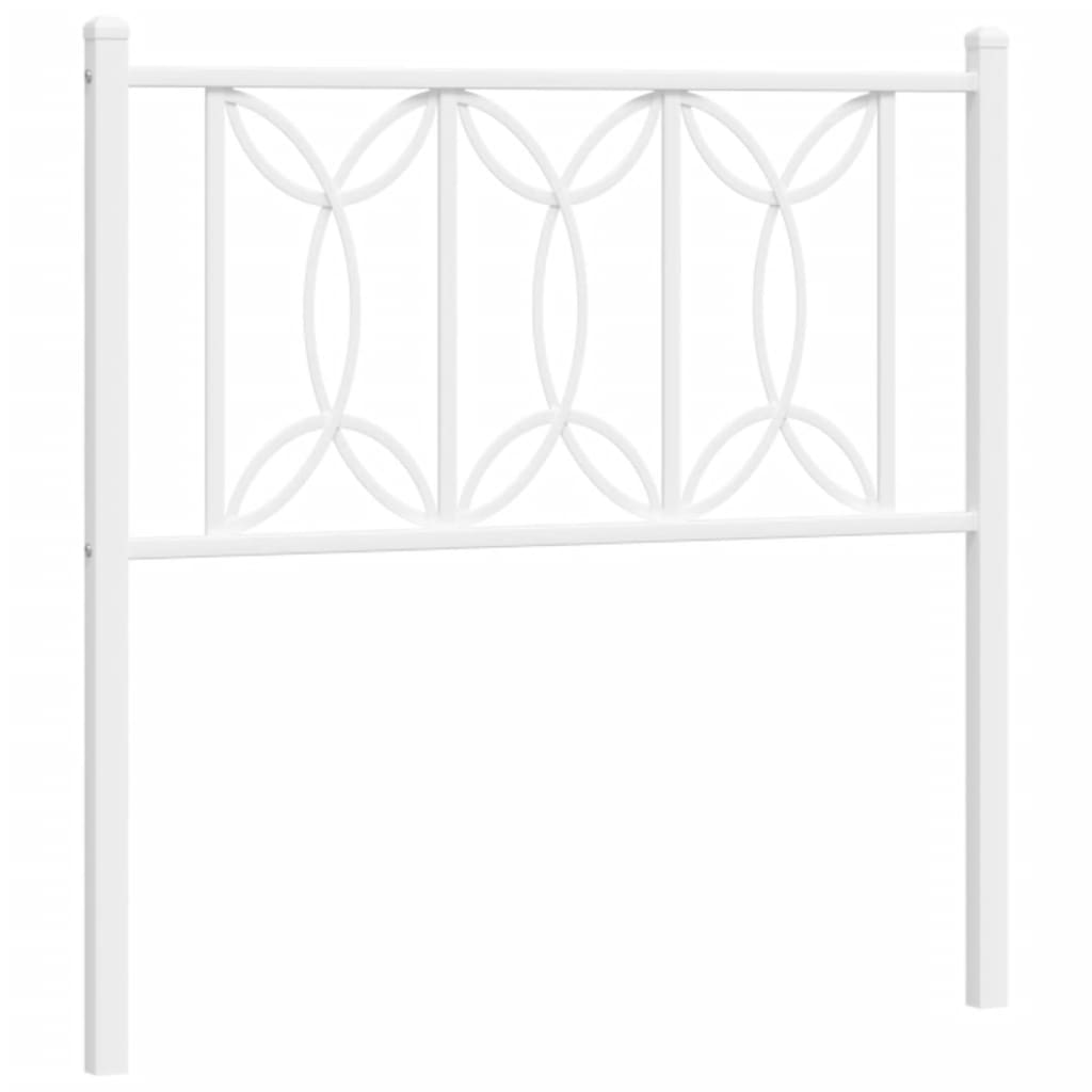 Kovové čelo postele biele 80 cm