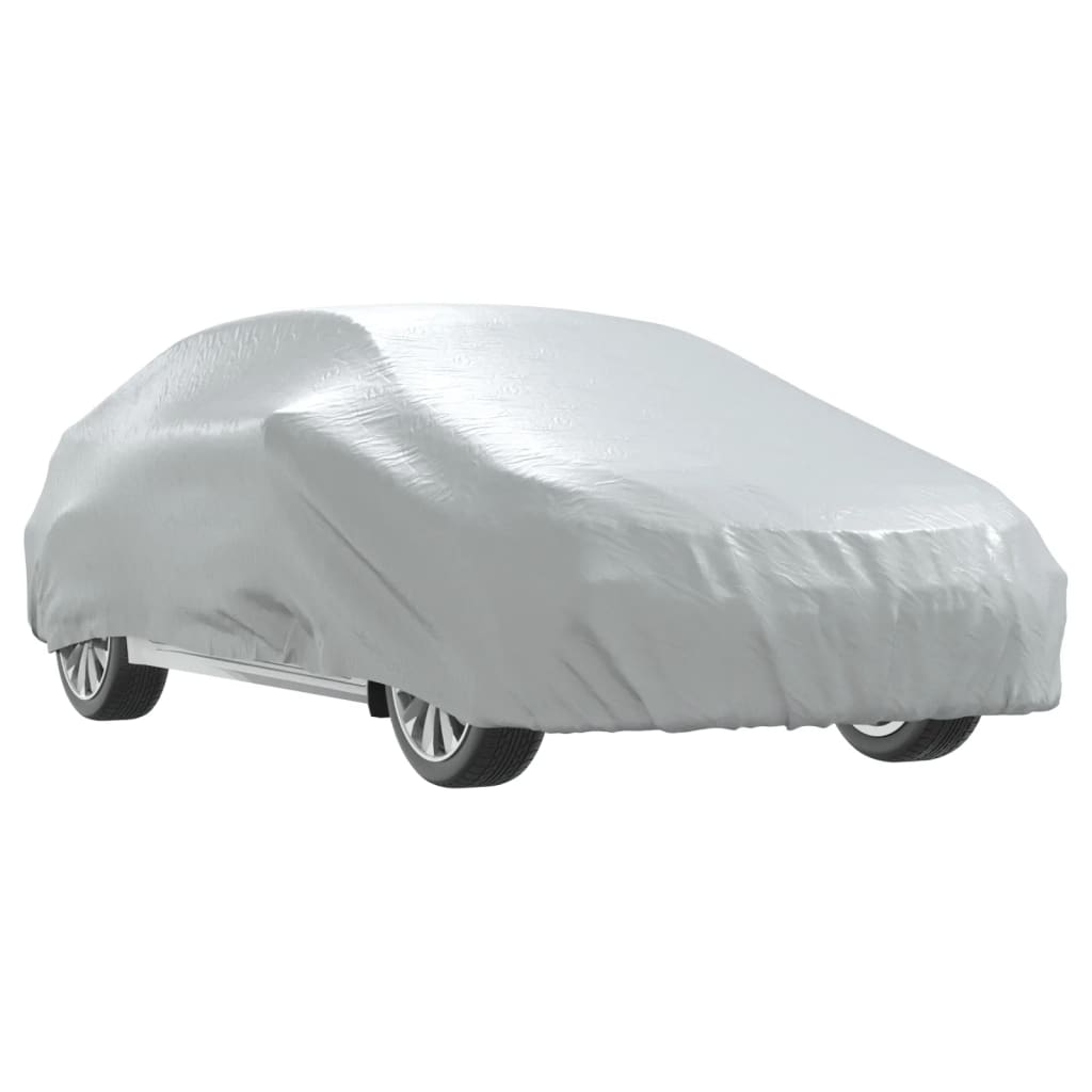 Plachta na auto pre sedan s popruhmi plná strieborná L