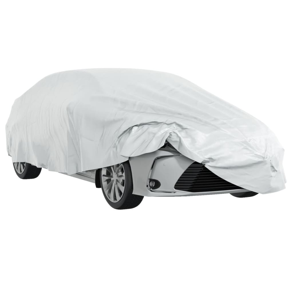 Plachta na auto pre sedan s popruhmi plná strieborná XL