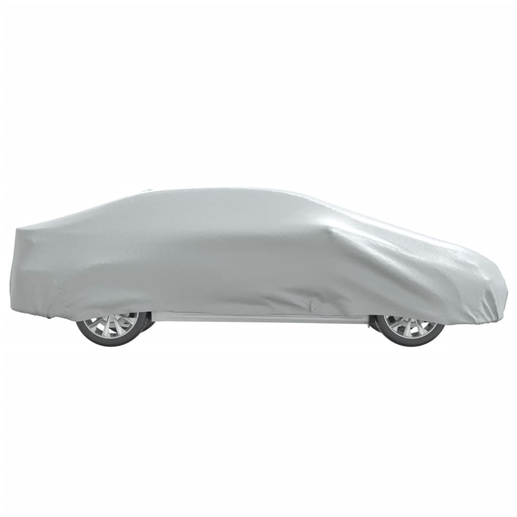 Plachta na auto pre sedan s popruhmi plná strieborná XL