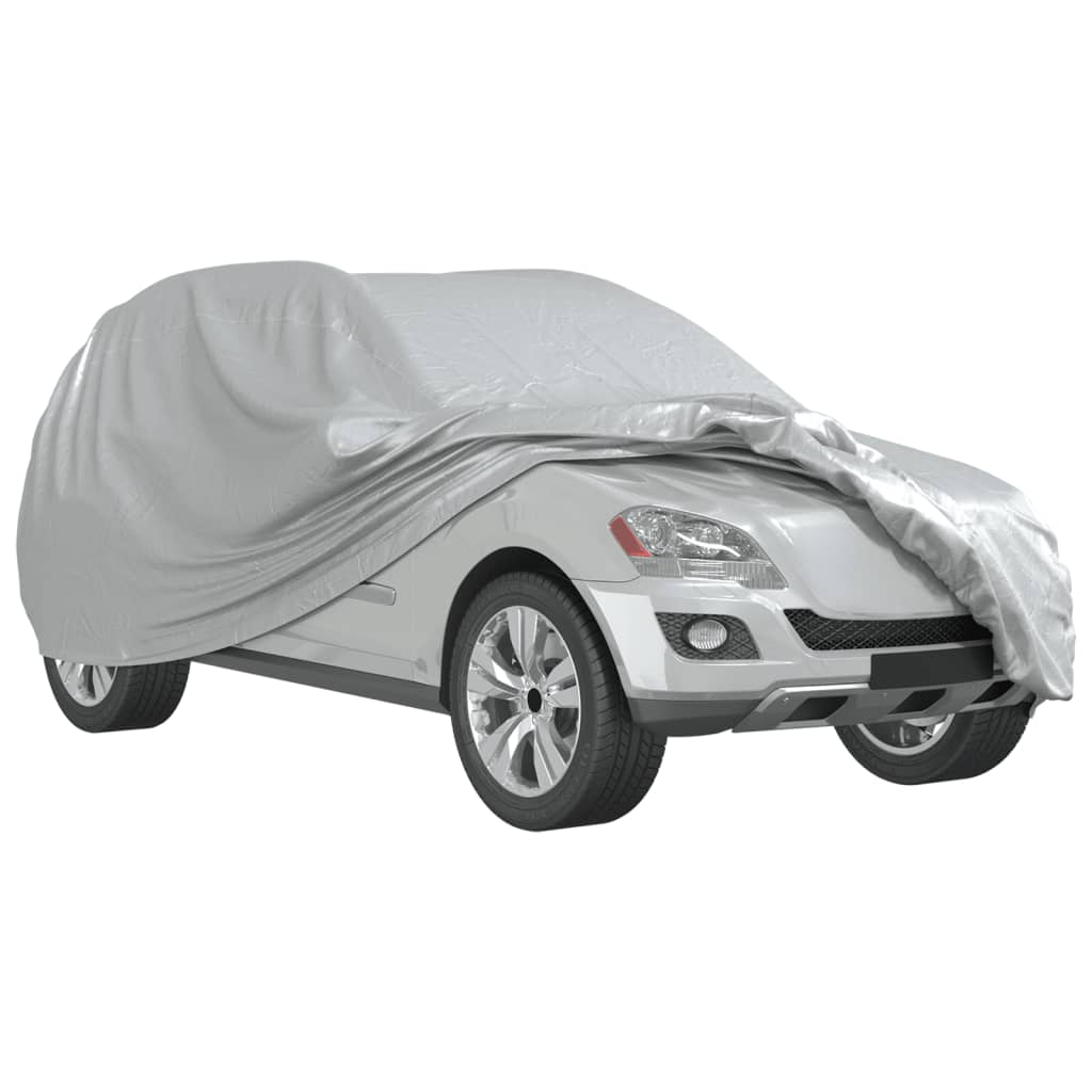 Plachta na auto pre SUV s popruhmi plná strieborná XL
