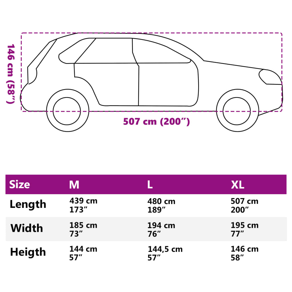 Plachta na auto pre SUV s popruhmi plná strieborná XL
