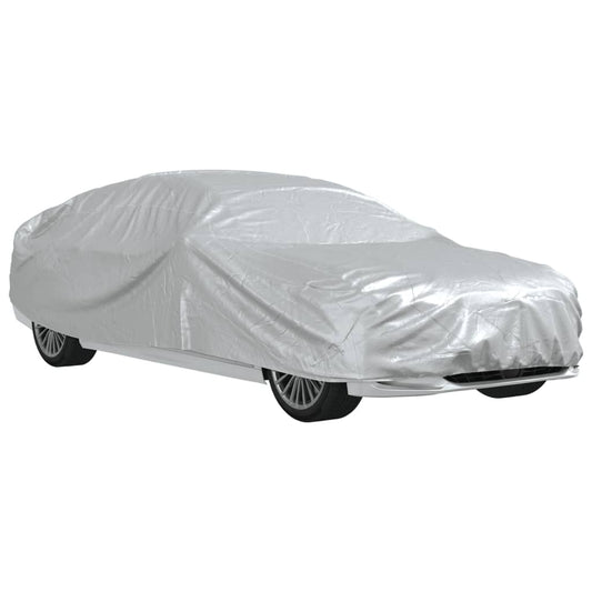 Plachta na auto pre sedan s popruhmi plná strieborná XL PEVA