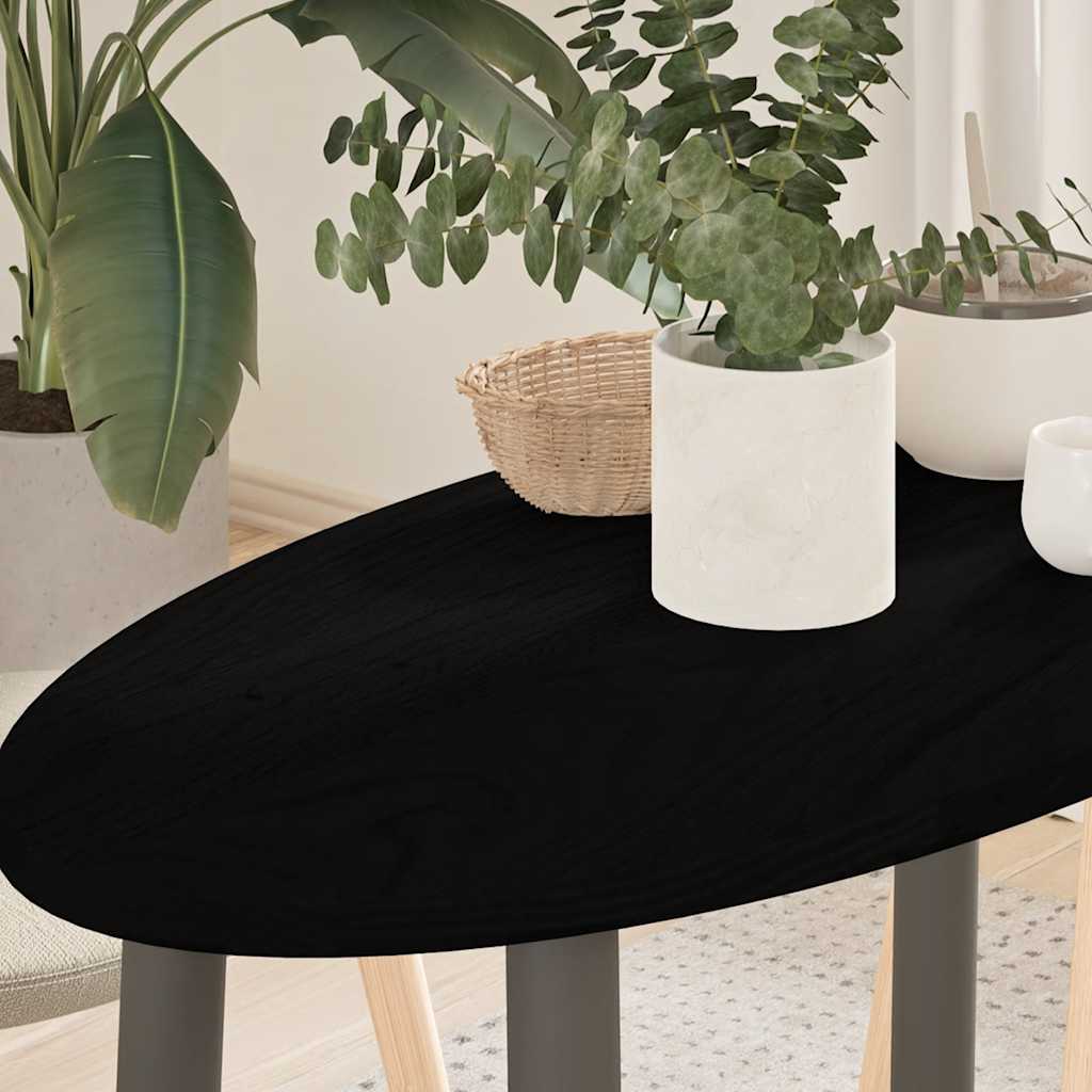 Stolová Doska Tmavohnedá Dubový Masív Oválny