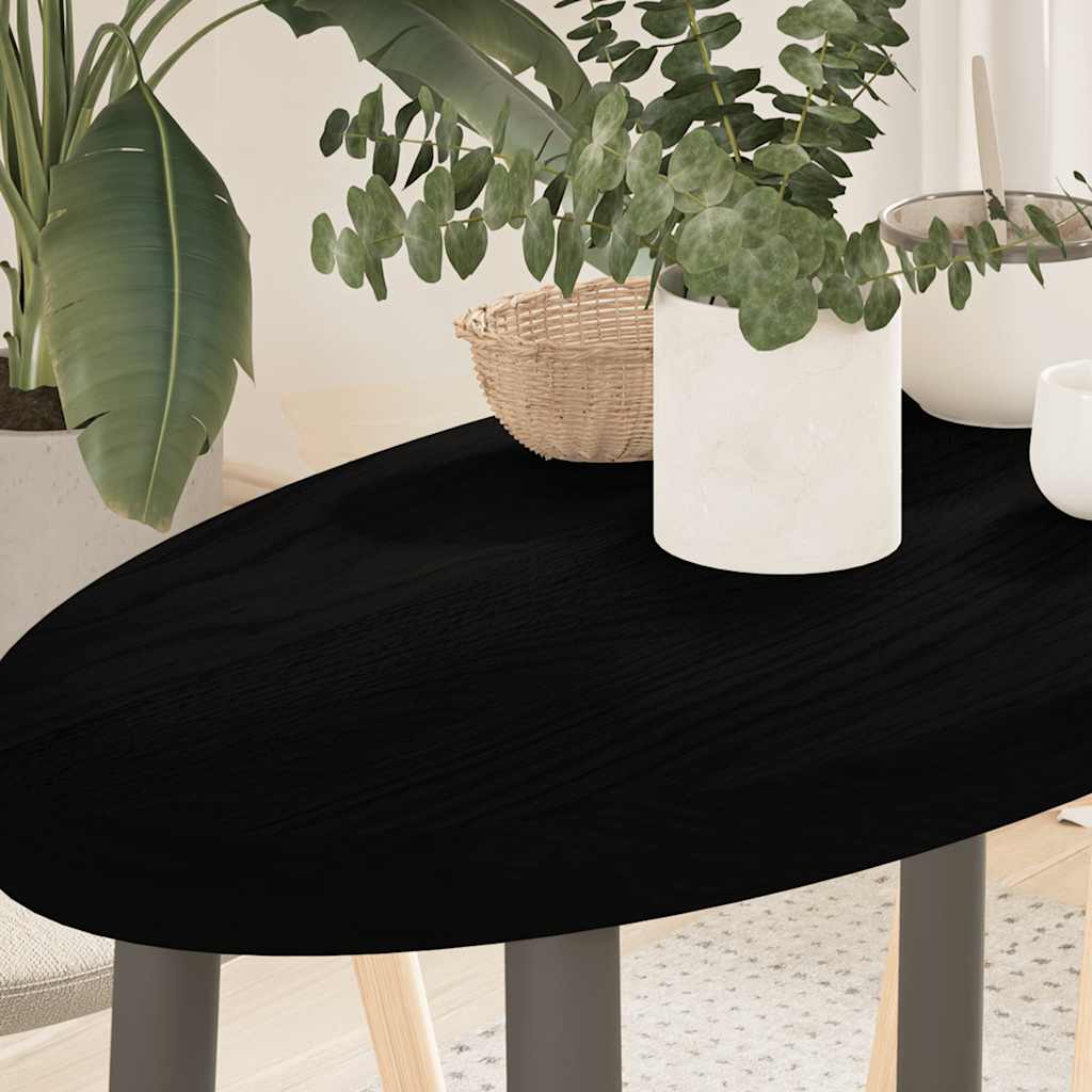 Stolová Doska Tmavohnedá Dubový Masív Oválny