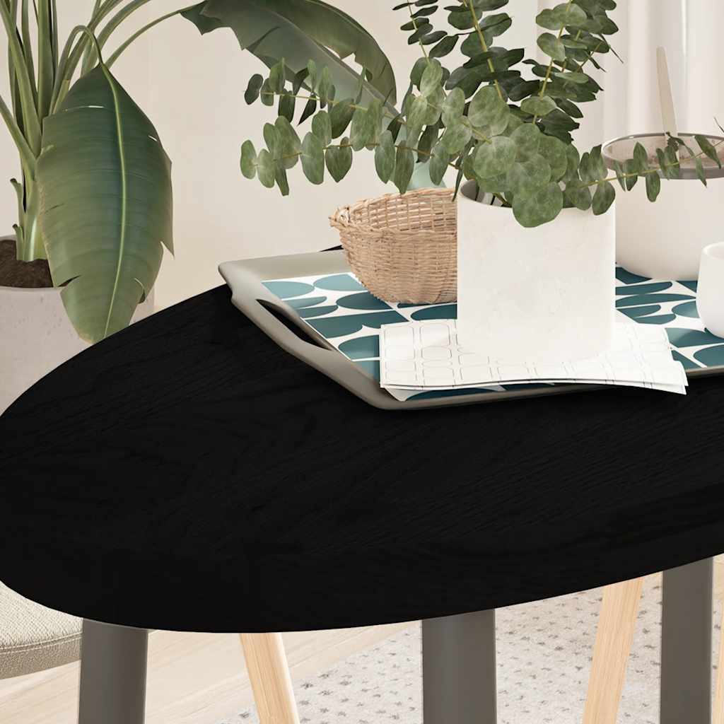 Stolová Doska Tmavohnedá Dubový Masív Oválny