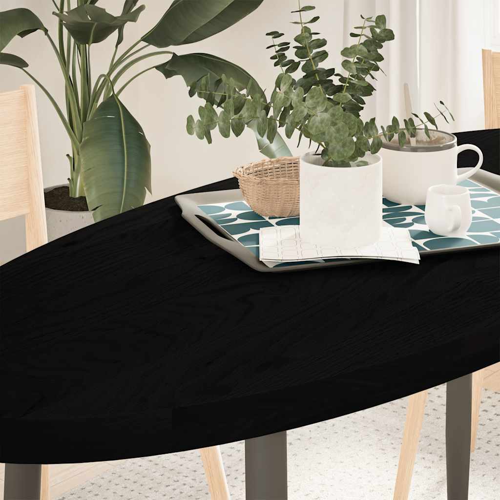 Stolová Doska Tmavohnedá Dubový Masív Oválny