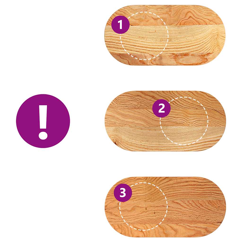 Stolová Doska Bledohnedá Dubový Masív Oválny