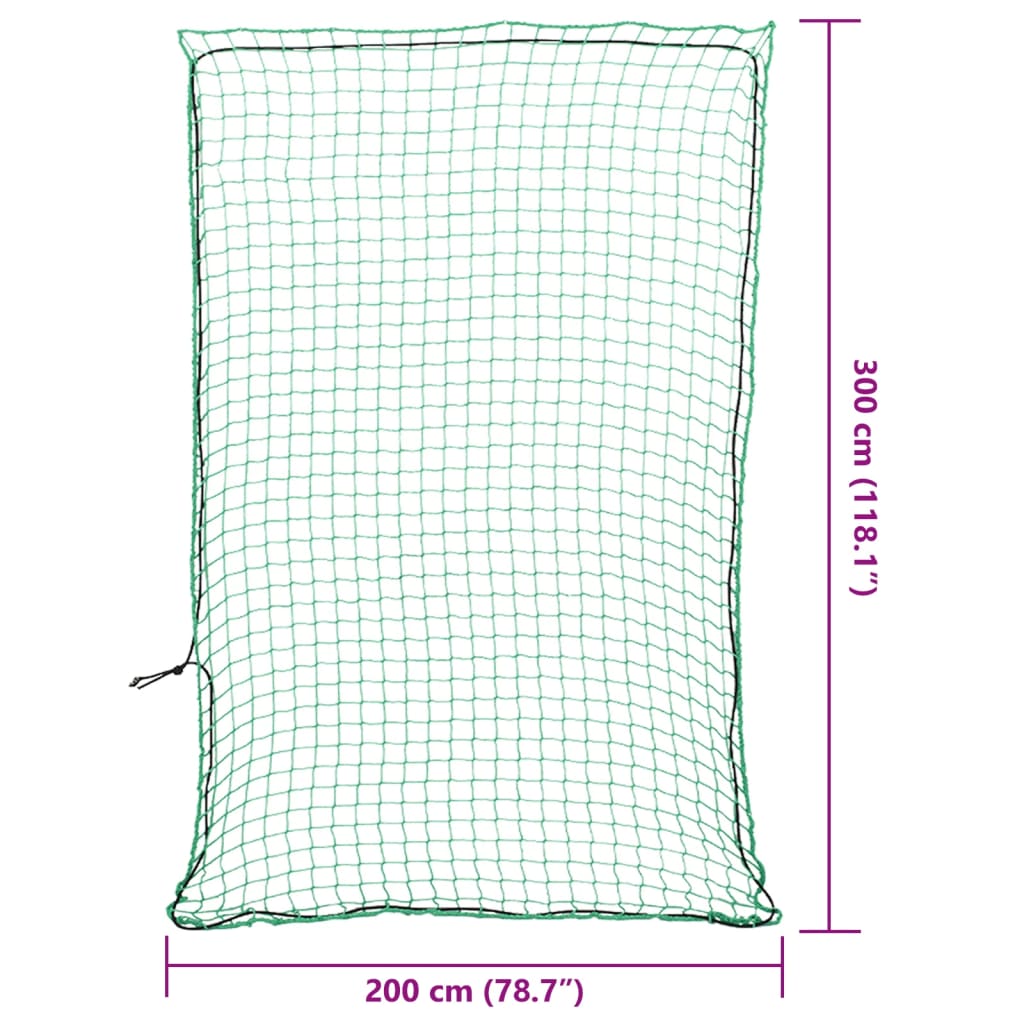 Sieť na prívesný vozík s elastickým lanom, zelená 3x2 m, PP