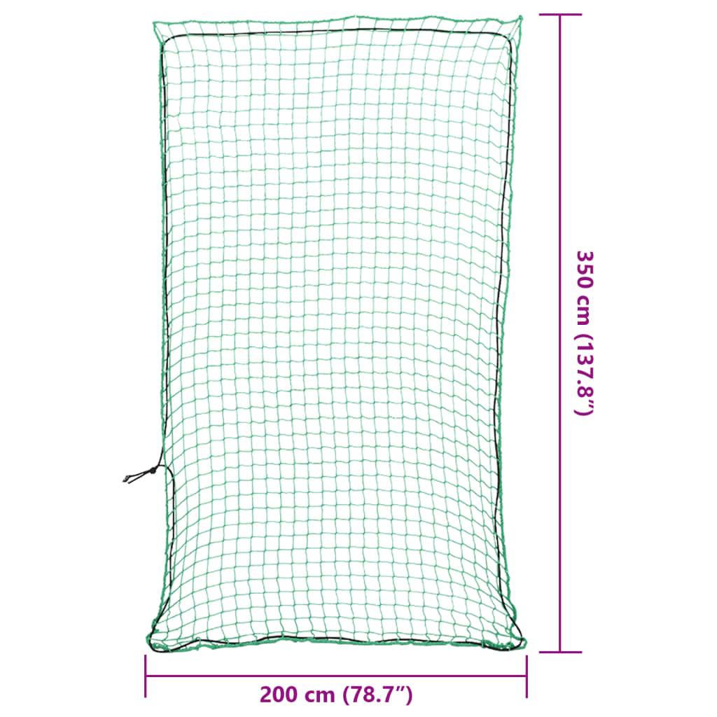 Sieť na prívesný vozík s elastickým lanom, zelená 3,5x2 m, PP