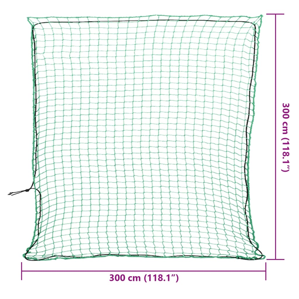 Sieť na prívesný vozík s elastickým lanom, zelená 3x3 m, PP