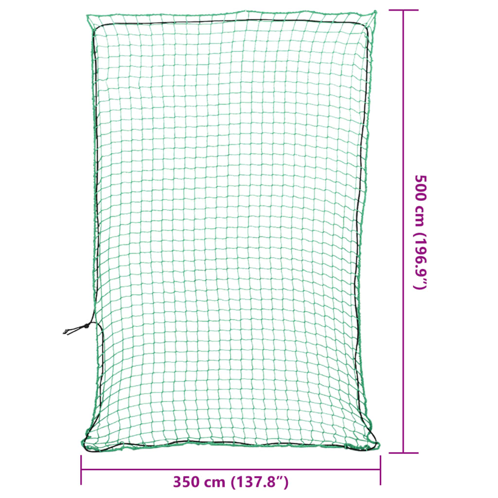 Sieť na prívesný vozík s elastickým lanom, zelená 5x3,5 m, PP
