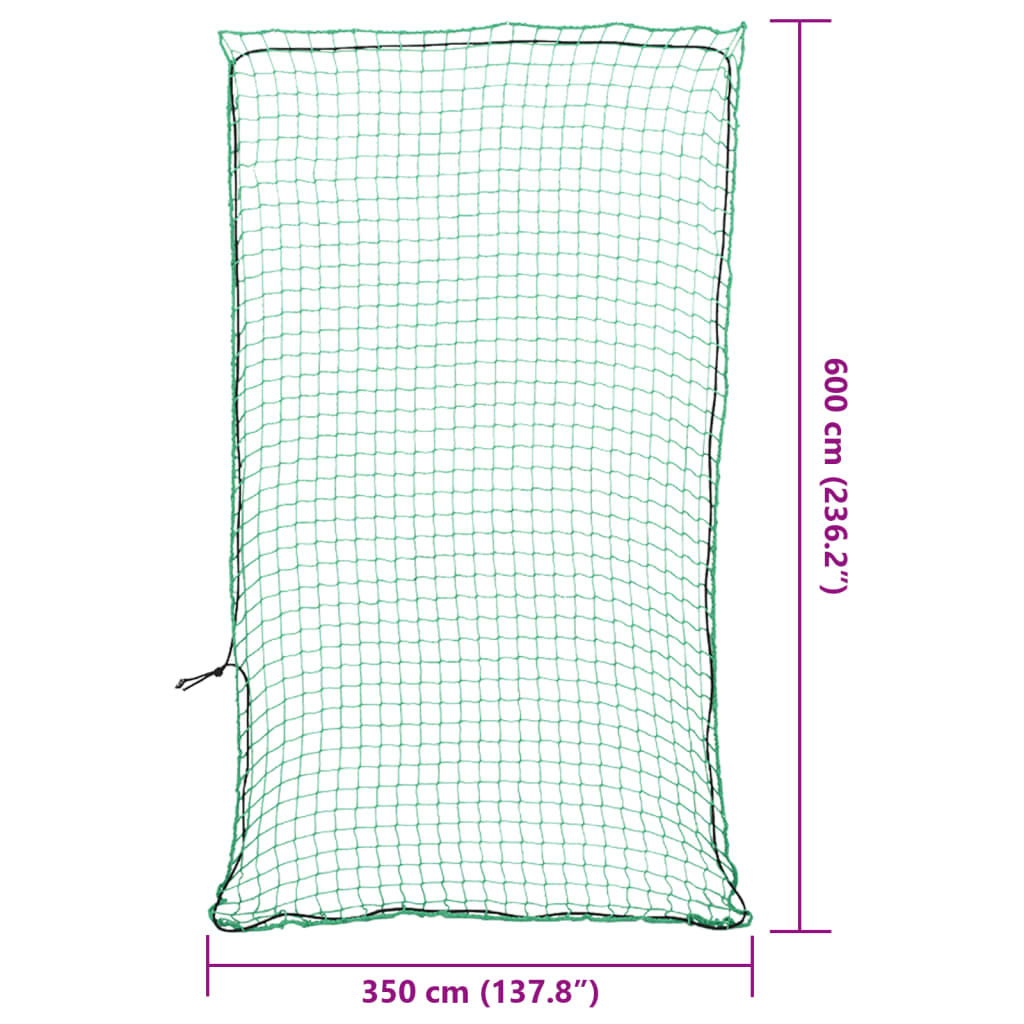 Sieť na prívesný vozík s elastickým lanom, zelená 6x3,5 m, PP