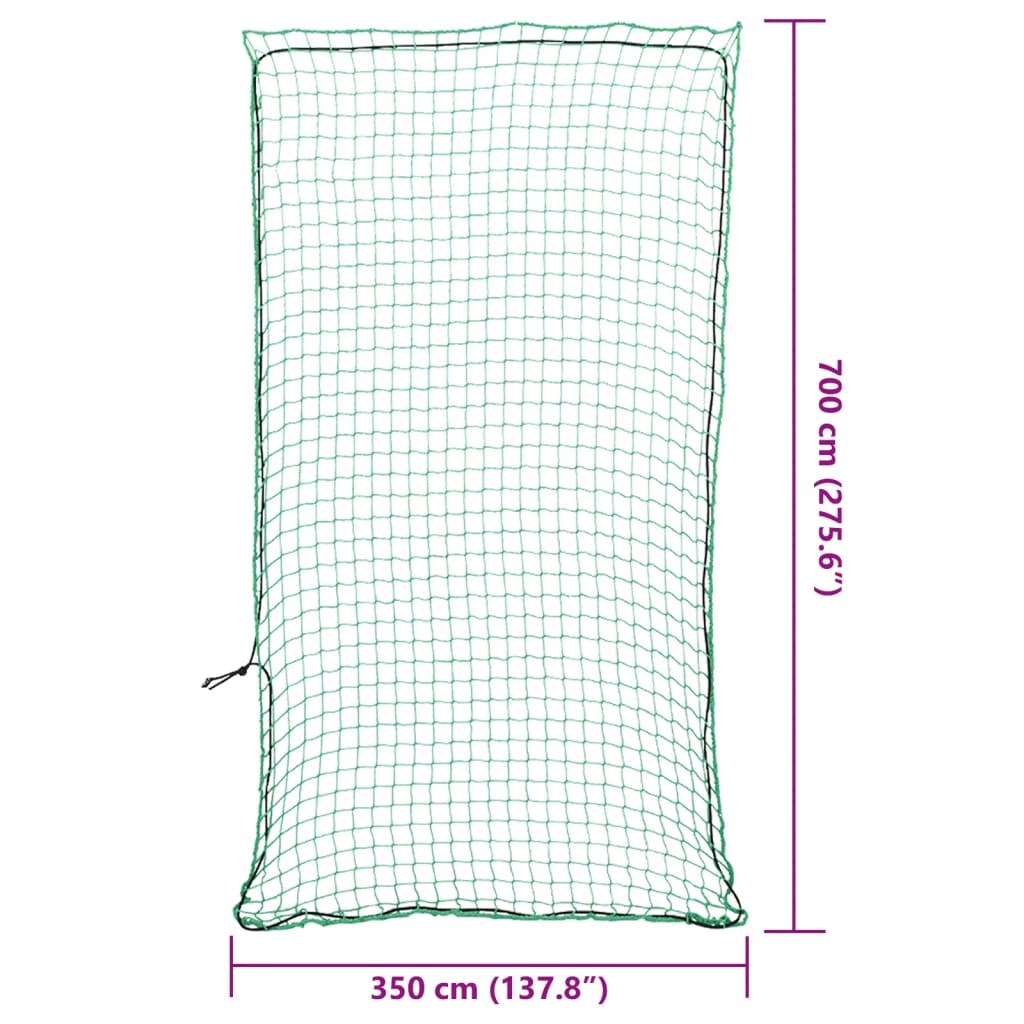 Sieť na prívesný vozík s elastickým lanom, zelená 7x3,5 m, PP