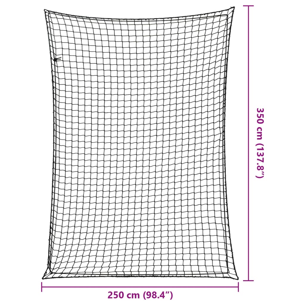 Sieť na prívesný vozík s elastickým lanom čierna 3,5x2,5 m PP