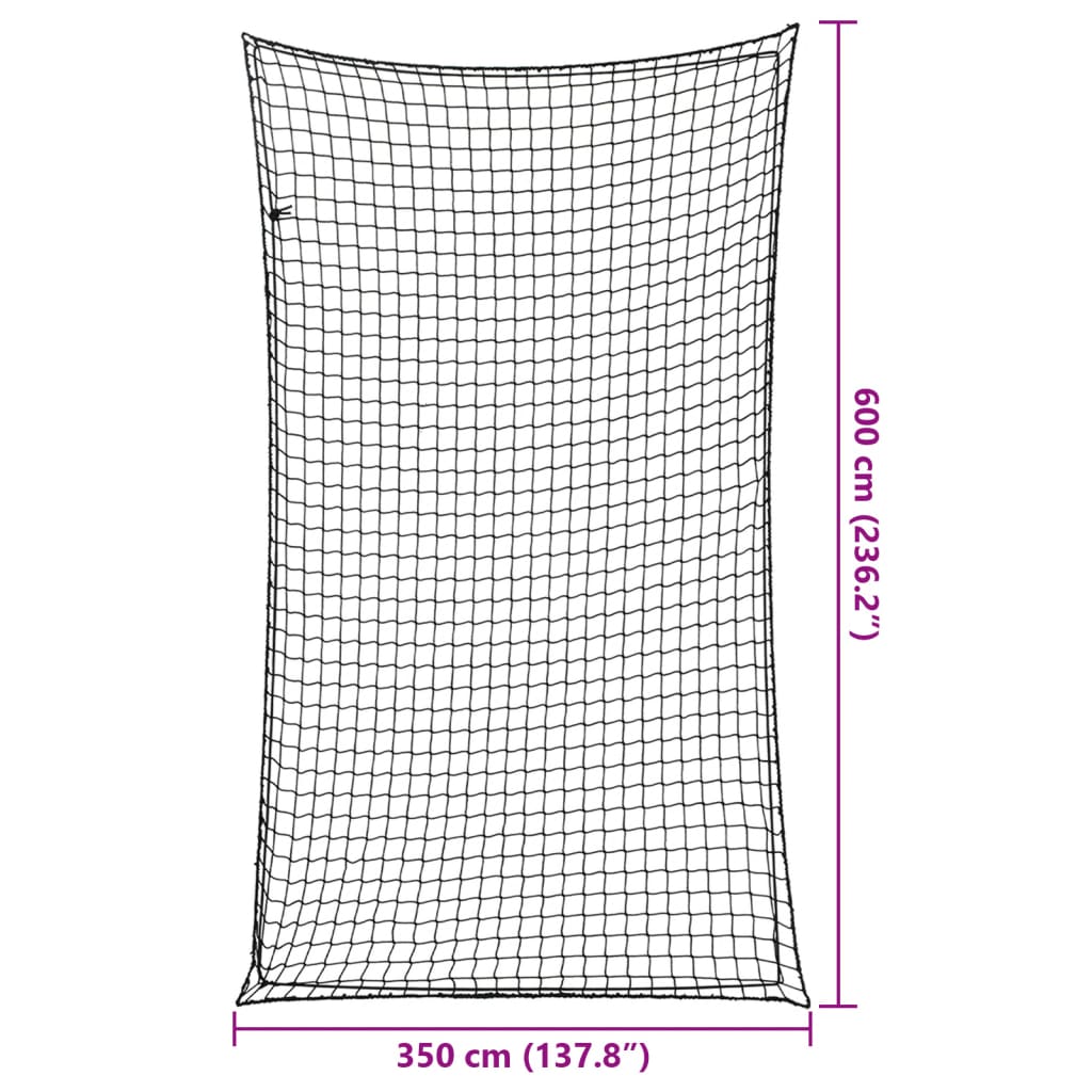 Sieť na prívesný vozík s elastickým lanom čierna 6x3,5 m PP