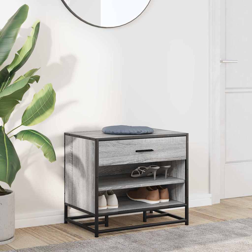 Lavička Na Topánky, Sivá Sonoma, Kompozitné Drevo+Kov