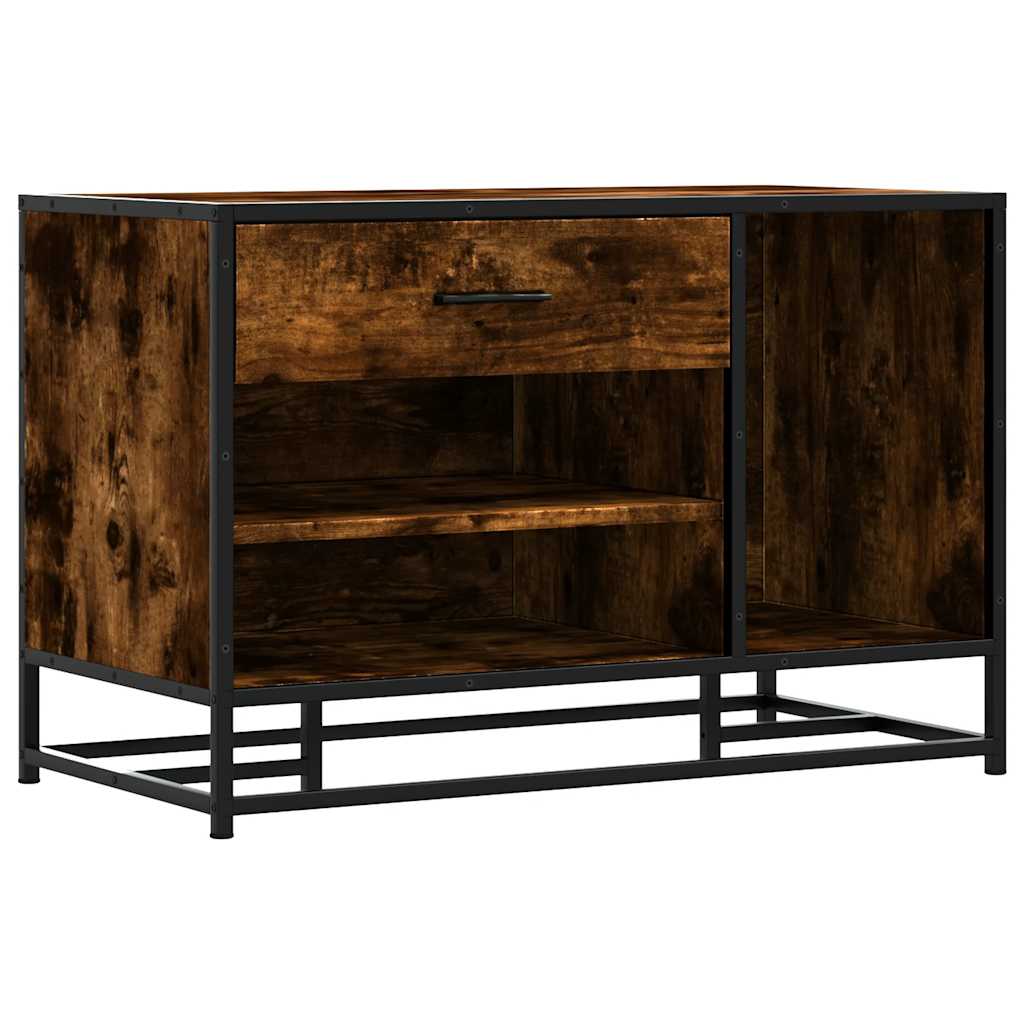 Lavica Na Topánky Dymový Dub 80X40X53,5 Cm Kompozitné Drevo+Kov