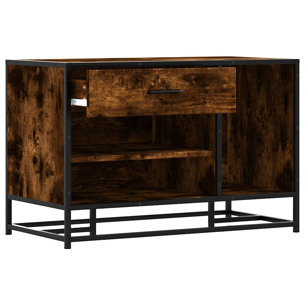 Lavica Na Topánky Dymový Dub 80X40X53,5 Cm Kompozitné Drevo+Kov