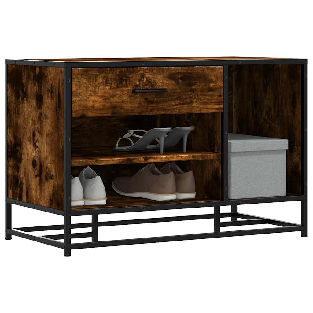 Lavica Na Topánky Dymový Dub 80X40X53,5 Cm Kompozitné Drevo+Kov