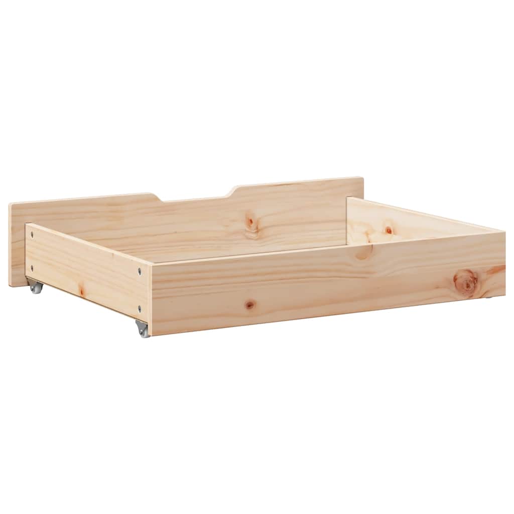 Zásuvky pod posteľ s kolieskami 2 ks 80x55x17 cm borovica