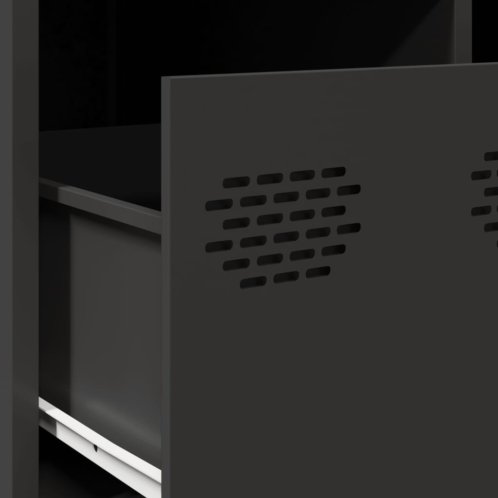 Tv Skrinka Čierna 68X50X43,5 Cm Oceľ Valcovaná Za Studena