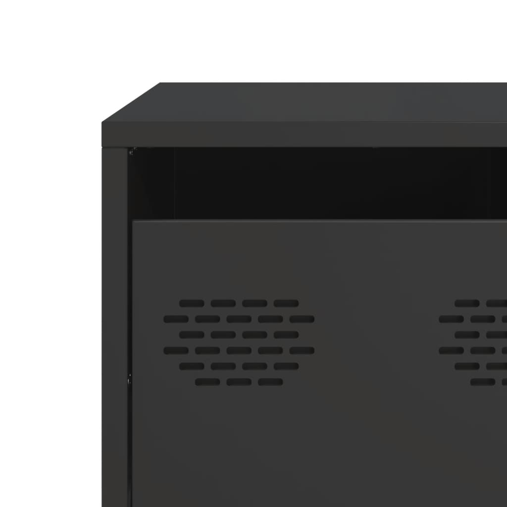 Tv Skrinka Čierna 68X50X43,5 Cm Oceľ Valcovaná Za Studena