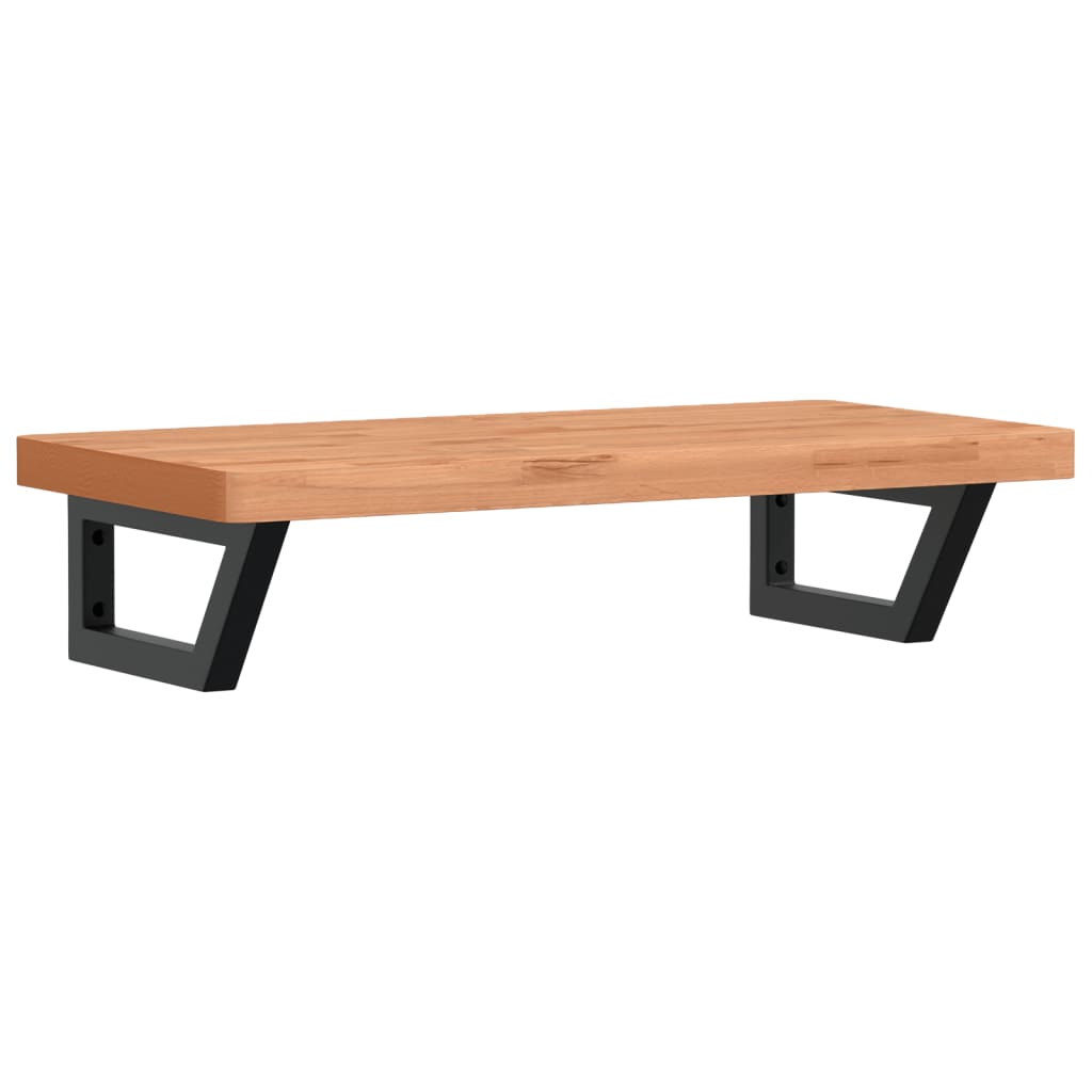 Polica Pod Umývadlo Nástenná Oceľ A Bukový Masív