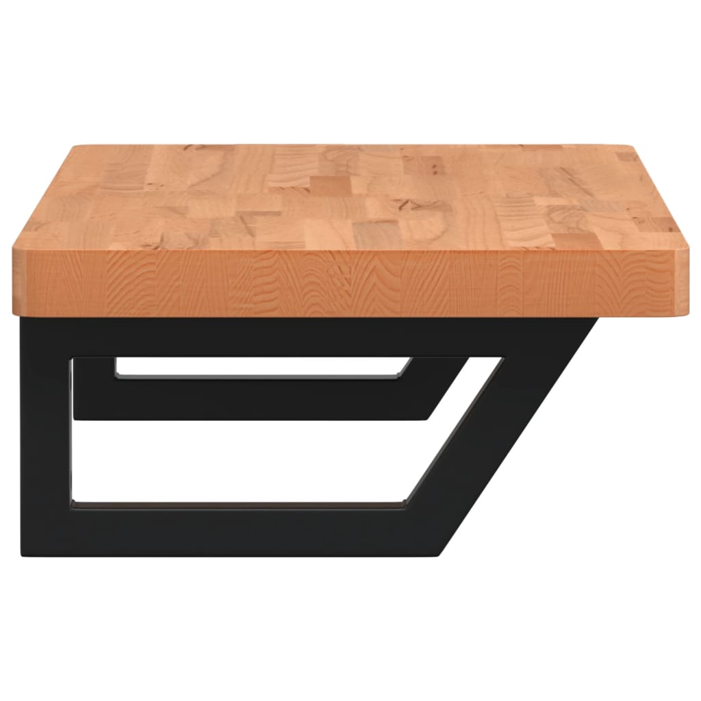 Polica Pod Umývadlo Nástenná Oceľ A Bukový Masív