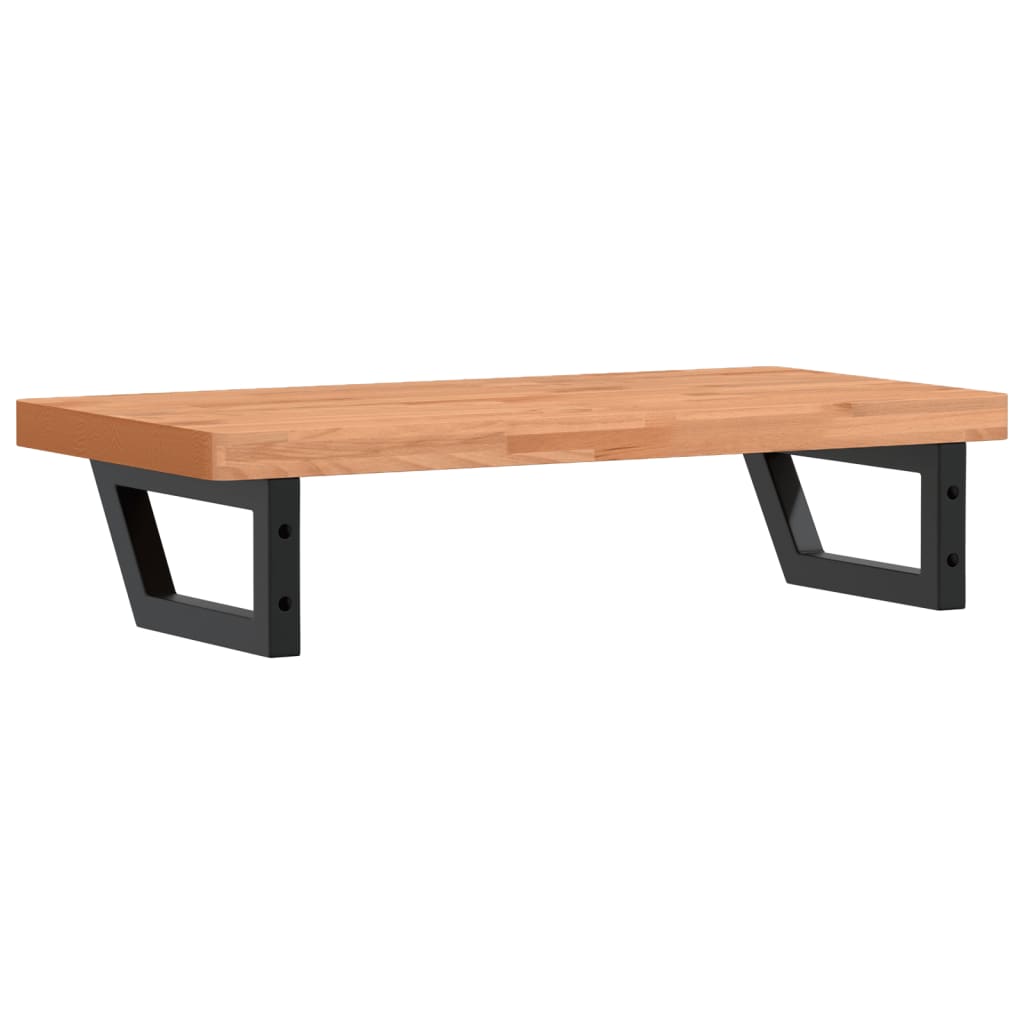 Polica Pod Umývadlo Nástenná Oceľ A Bukový Masív