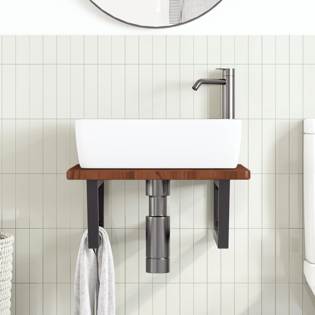 Polica Pod Umývadlo, Nástenná, Oceľ A Dubový Masív