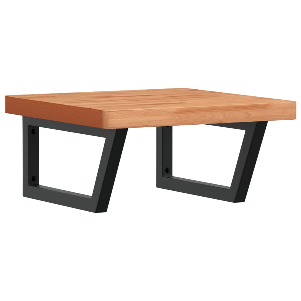 Polica Pod Umývadlo Nástenná Oceľ A Bukový Masív