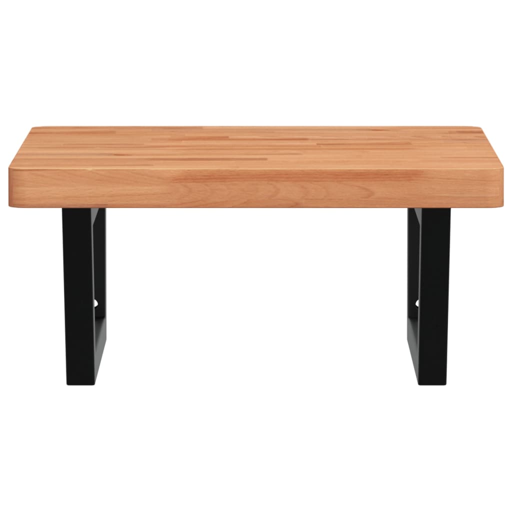 Polica Pod Umývadlo Nástenná Oceľ A Bukový Masív