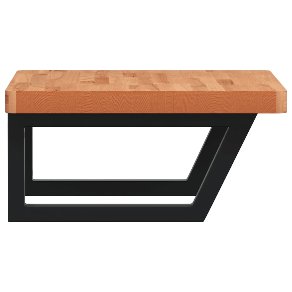 Polica Pod Umývadlo Nástenná Oceľ A Bukový Masív