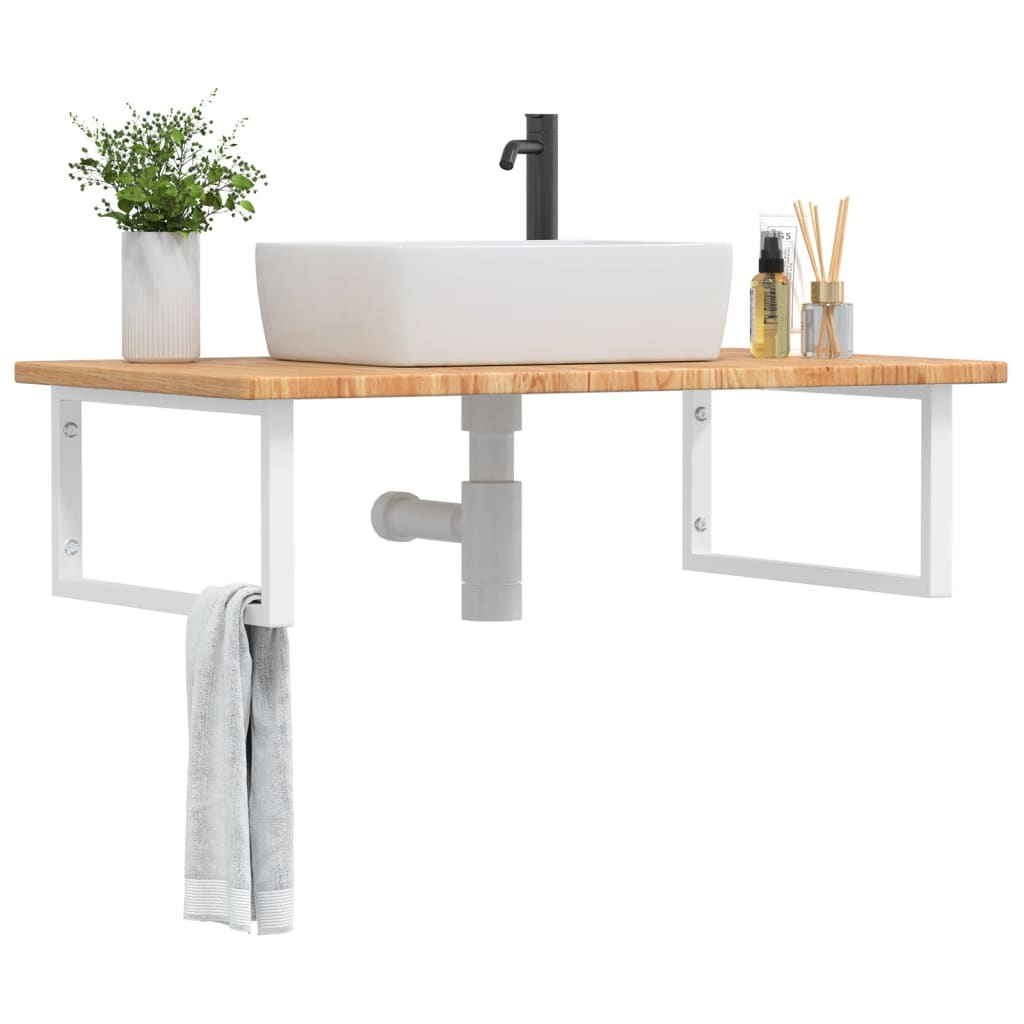 Polica Pod Umývadlo, Nástenná, Oceľ A Dubový Masív