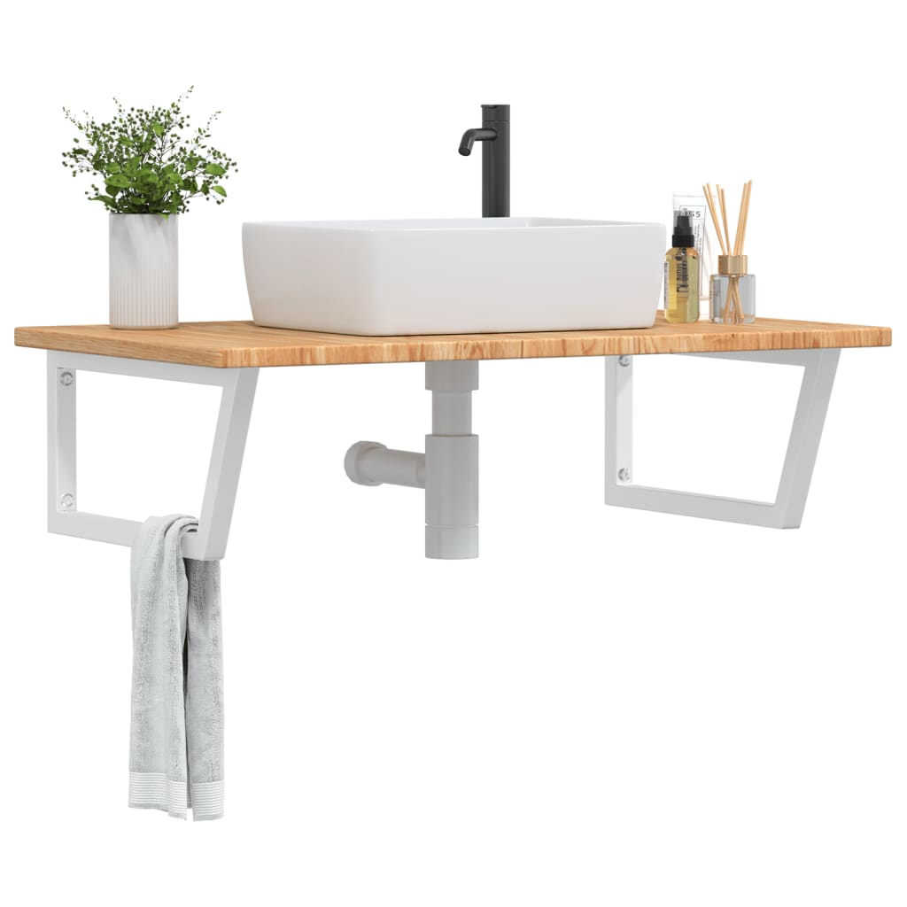 Polica Pod Umývadlo, Nástenná, Oceľ A Dubový Masív