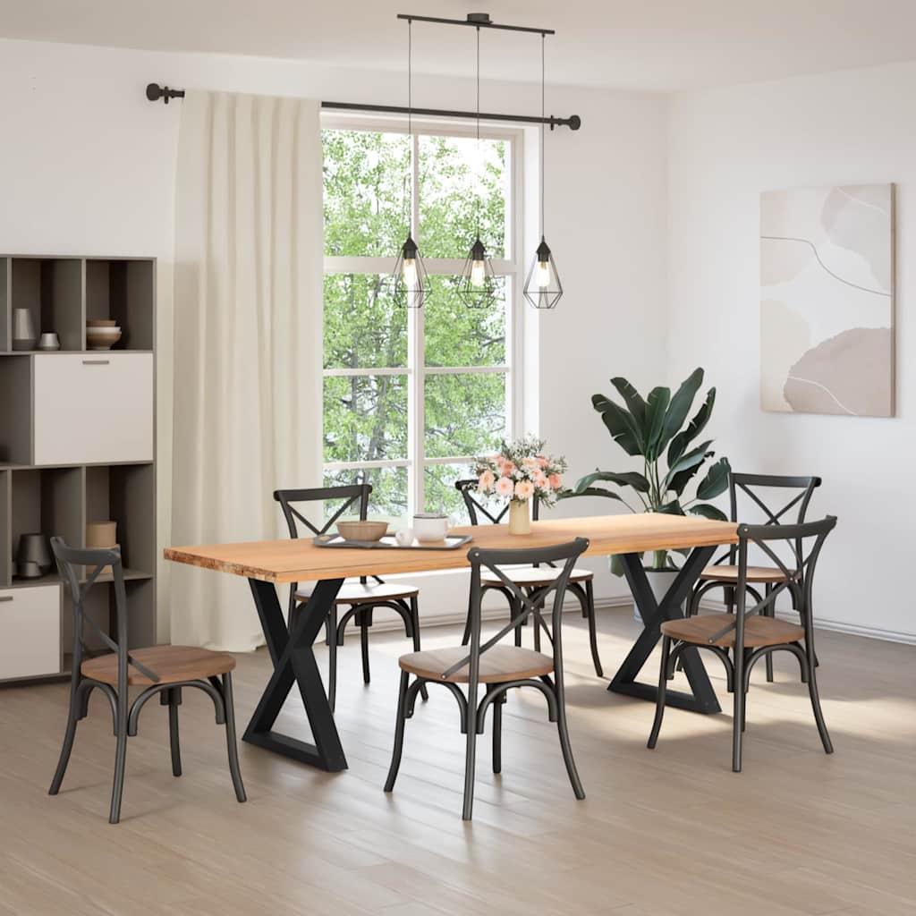 Nohy K Jedálenskému Stolu 2 Ks Čierne 80 X (72-73,3) Cm Oceľové