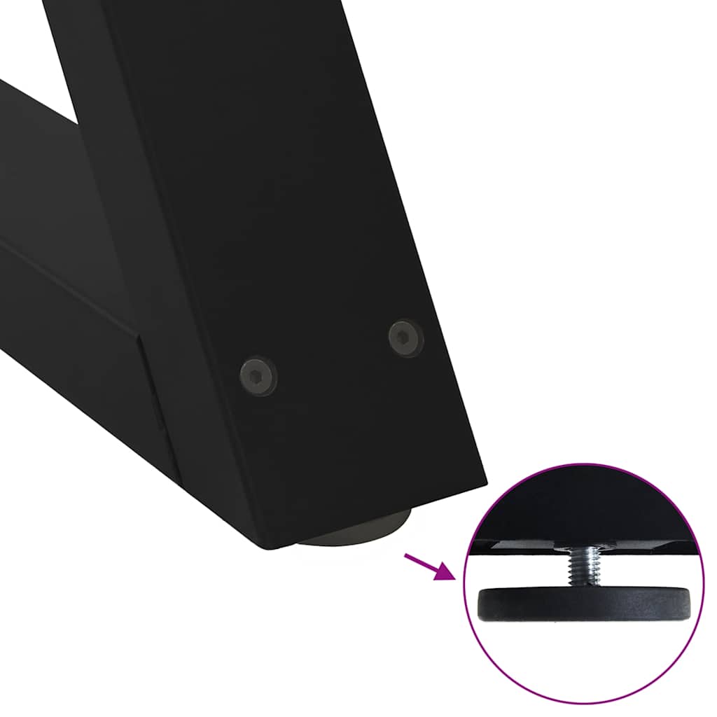 Nohy K Jedálenskému Stolu 2 Ks Čierne 80 X (72-73,3) Cm Oceľové