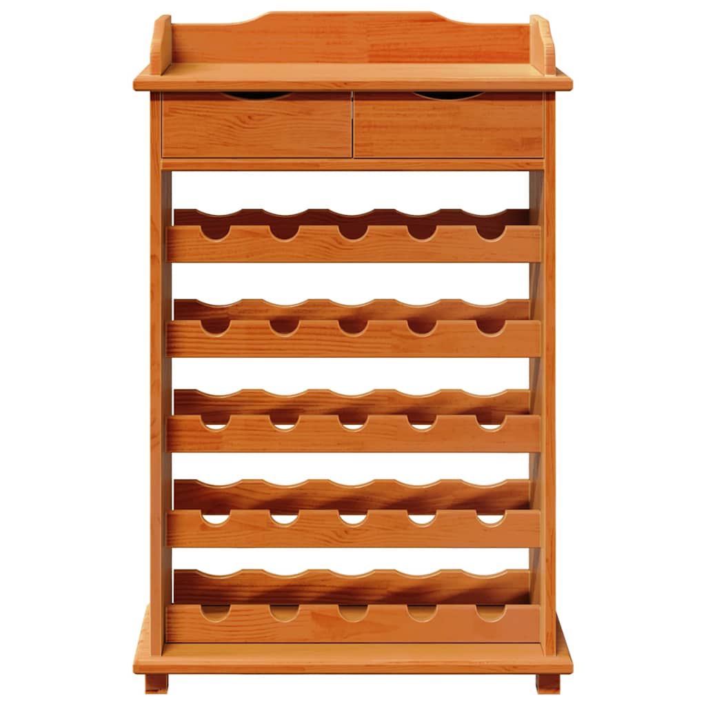 Regál Na Víno Hnedá 90 X 60 X 30 Cm Borovicový Masív