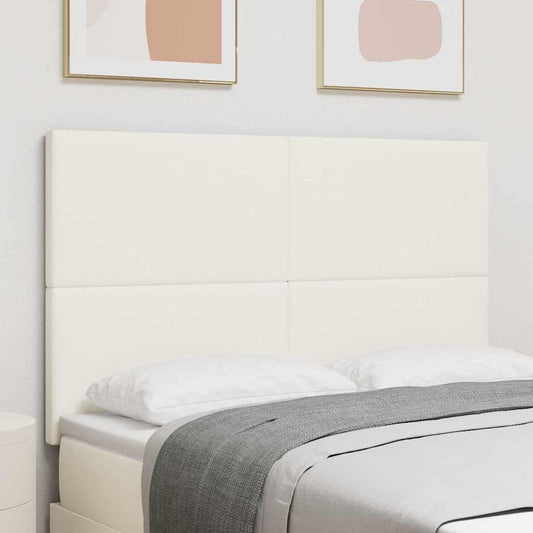 LED čelo postele krémové 80 cm manšestr
