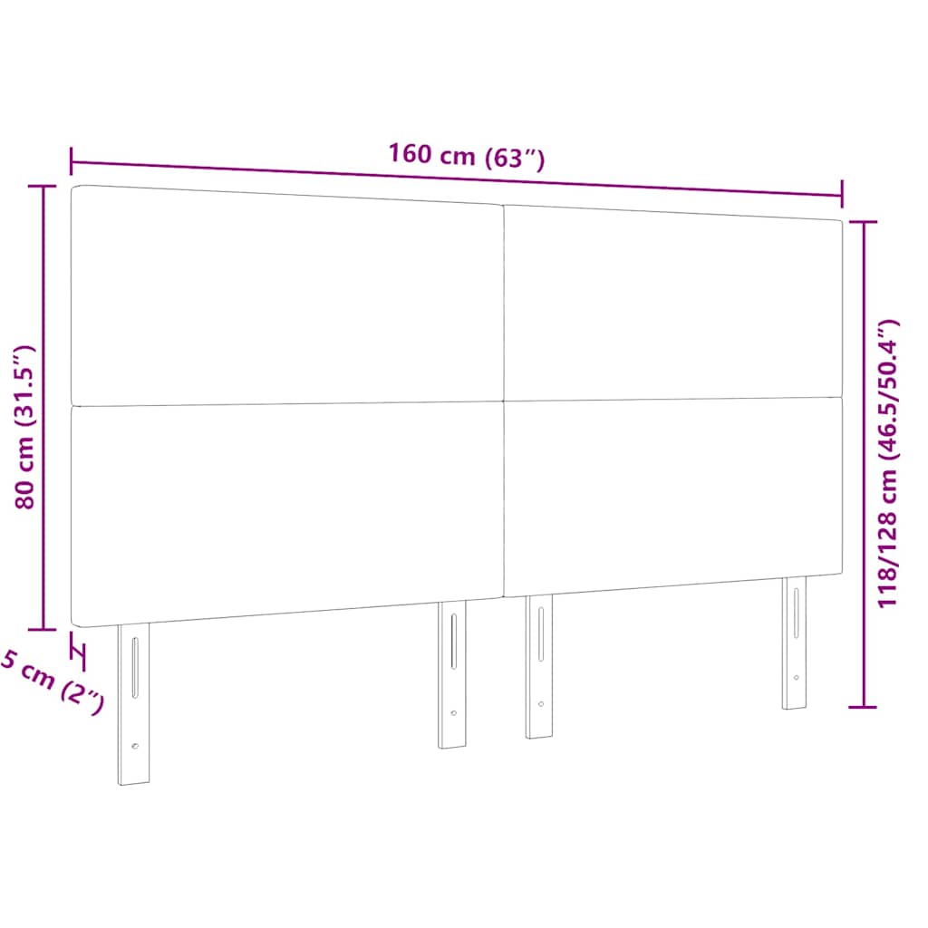 LED čelo postele krémové 80 cm manšestr