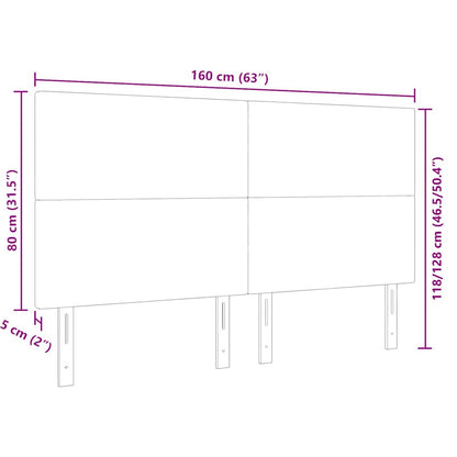 LED čelo postele krémové 80 cm manšestr