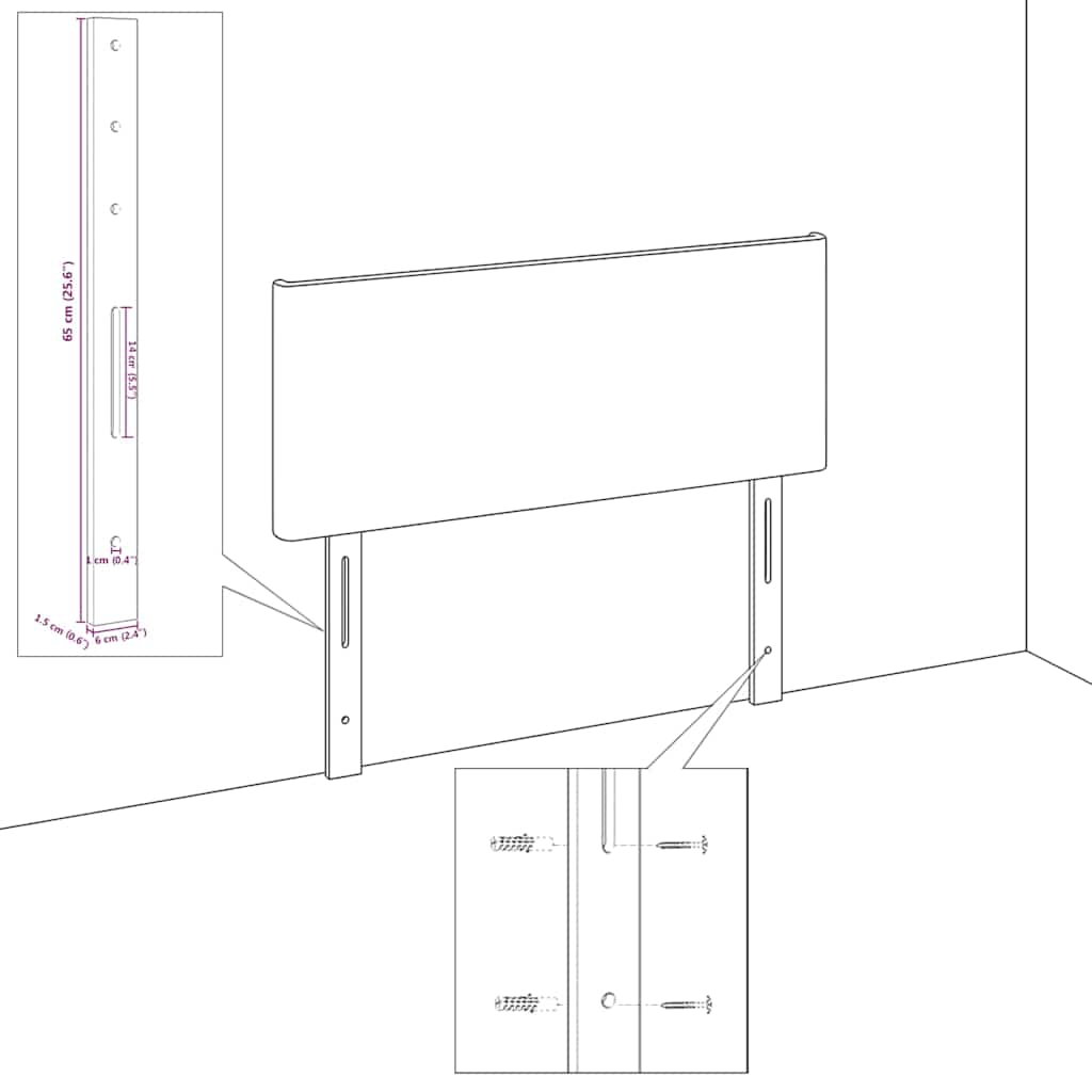 LED čelo postele krémové 80 cm manšestr