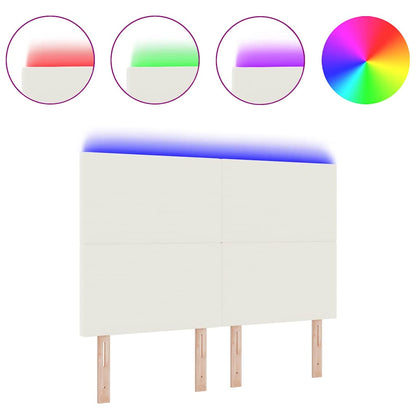 LED čelo postele krémové 80 cm manšestr